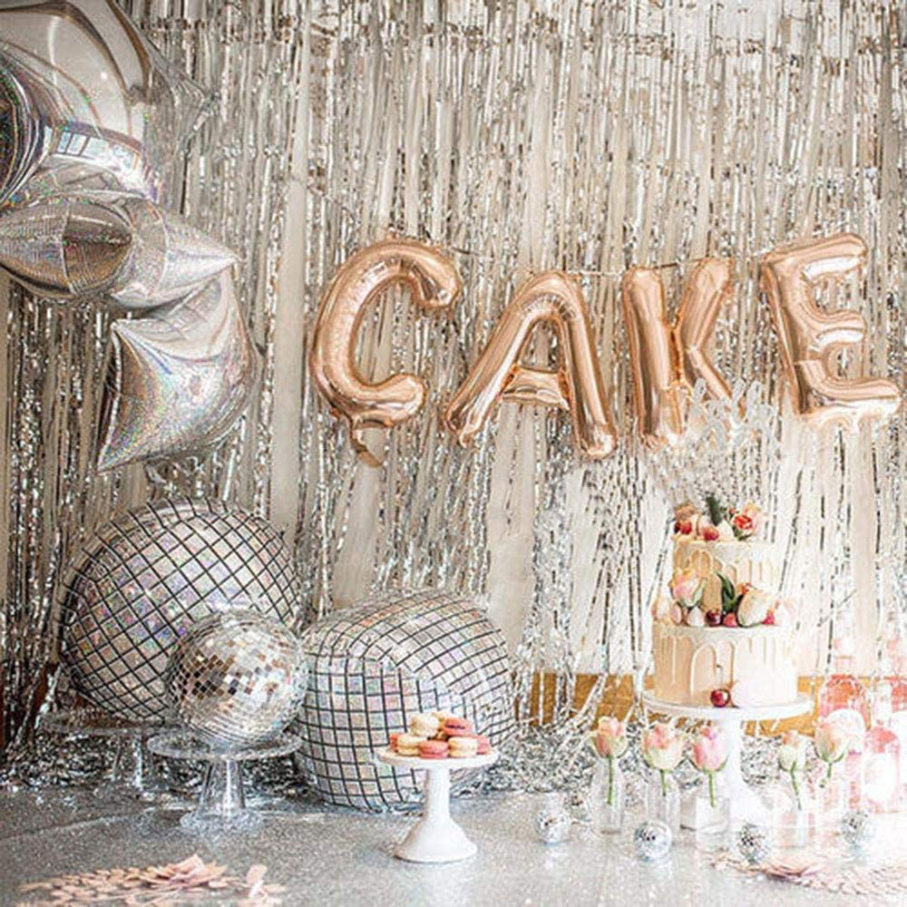 12PCS 22 Inch Disco Laser Ball Balloon 4D Large Silver Inflatable Sphere Hangable Self-Sealing Aluminum Foil Metallic Mirror Balloon for Dance Party Birthday Wedding Baby Shower Decorations image number 3