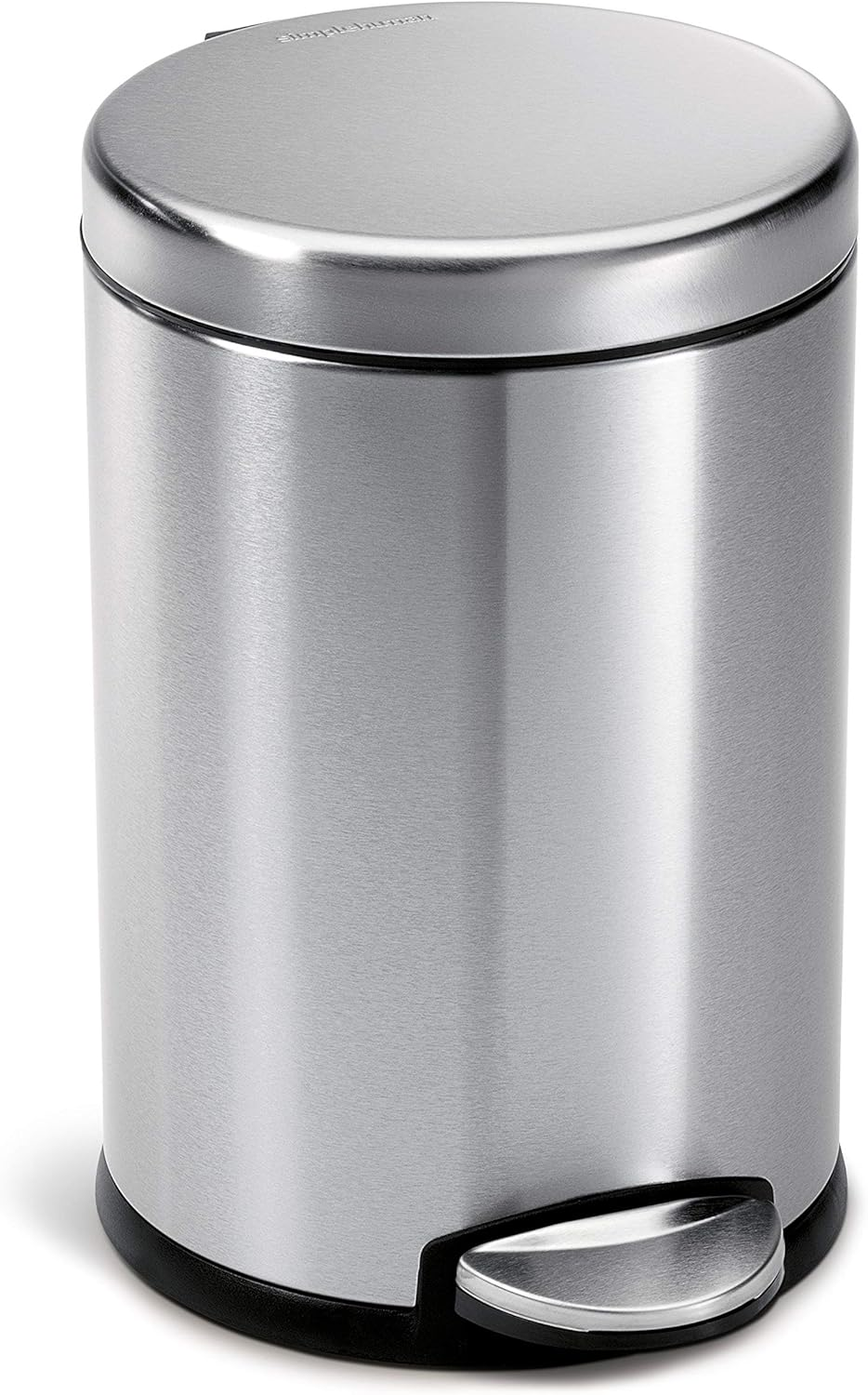 Simplehuman 4.5 Liter / 1.2 Gallon round Bathroom Step Rubbish Bin, Brushed Stainless Steel