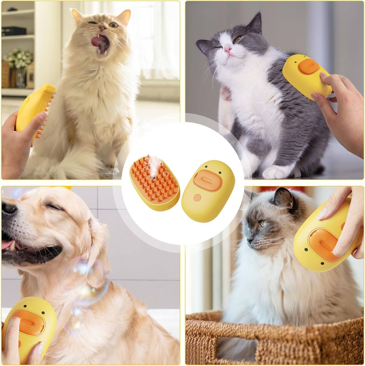 Cat Brush with Steam, Steamy Pet Brush, Dog Cat Brush with Water Steam Brush for Cats, Dogs, Pet Spray, Massage Comb, Cat Comb with Steam, Pet Comb, Fur Brush, Cat Hair Brush