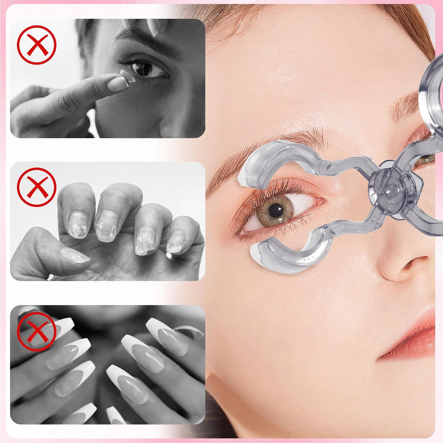 EKIND Contact Lens Wearing Aid, Eyelid Stretcher for Easy Insertion and Removal of Contact Lenses, Improves Wearing Comfort and Convenience, for Daily Use and Outdoor Travel (Purple) image number 1