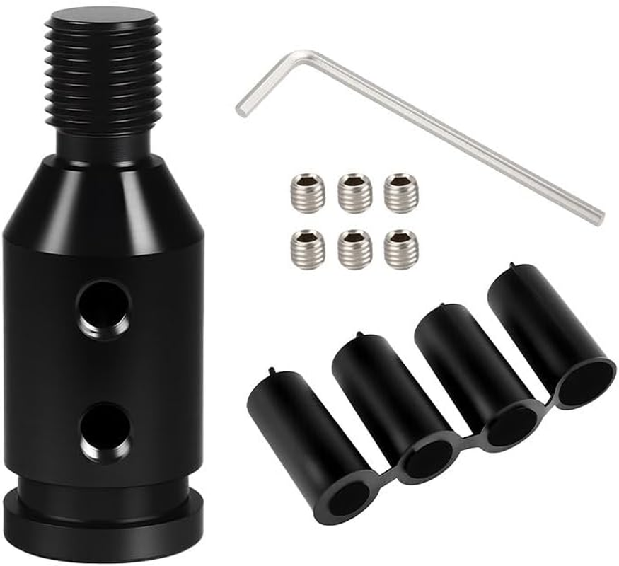 Universal Gear Shift Knob Adapter, M10X1.5 Thread with 4 Adapter Fittings (8/10/11/12Mm) for Non-Threaded Shift Knobs, Black Anodized Aluminum image number 4