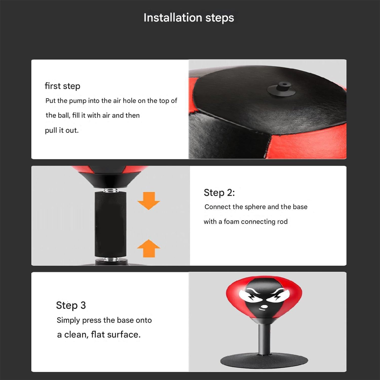 Desktop Punch Bag, Heavy Duty Desk Punching Bag for Stress Relief - 2024 Upgrade Desktop Punching Bag for Kids Adults image number 5