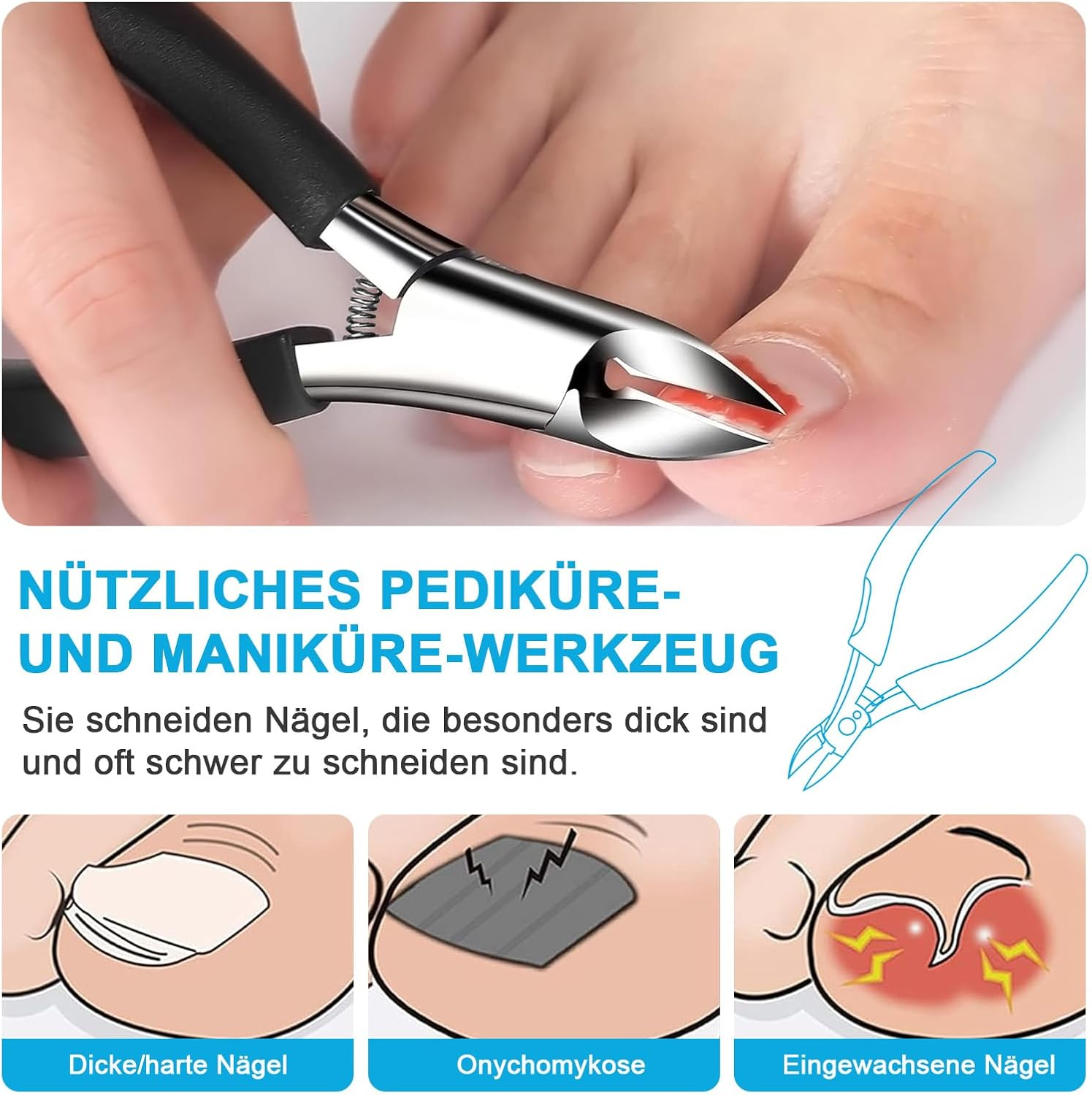 SURFOU Nail Clippers for Strong Toenails, Toenail Pliers, Thick Nails, Toenail Scissors, Toenails, Professional Nail Clippers, Toenail Pliers, Fingernails, Scissors, Nail Pliers, Toenail Scissors