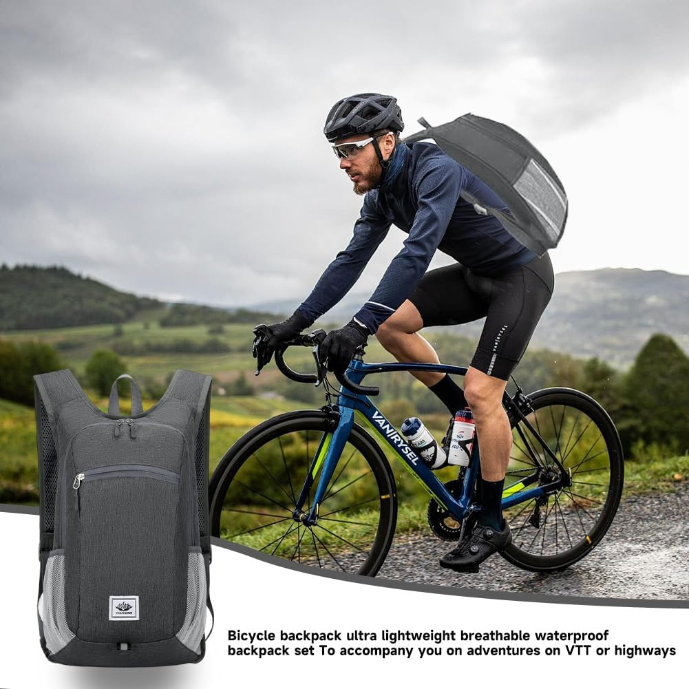 ZGCXRTO Bicycle Backpack Ultralight Hydration Backpack Bicycle MTB Waterproof Backpacks 15L & 610ML Bicycle Bottle Lightweight Drink Holder Water Bottle Holder Mountain Bikes Road Bike Sports Backpack image number 5