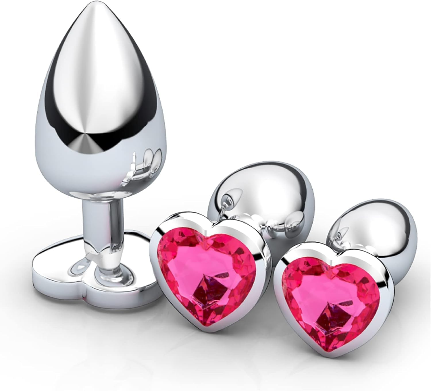 3Pcs Anal Plug Training Set, Male and Female Sex Toys, Suitable for Beginners to Advanced Anal Games, Ideal Sex Toys for Couples, Anal Plug in the Backyard, Alternative Flirting Toy Combination Set, Handheld for Women and Men, Rose image number 3