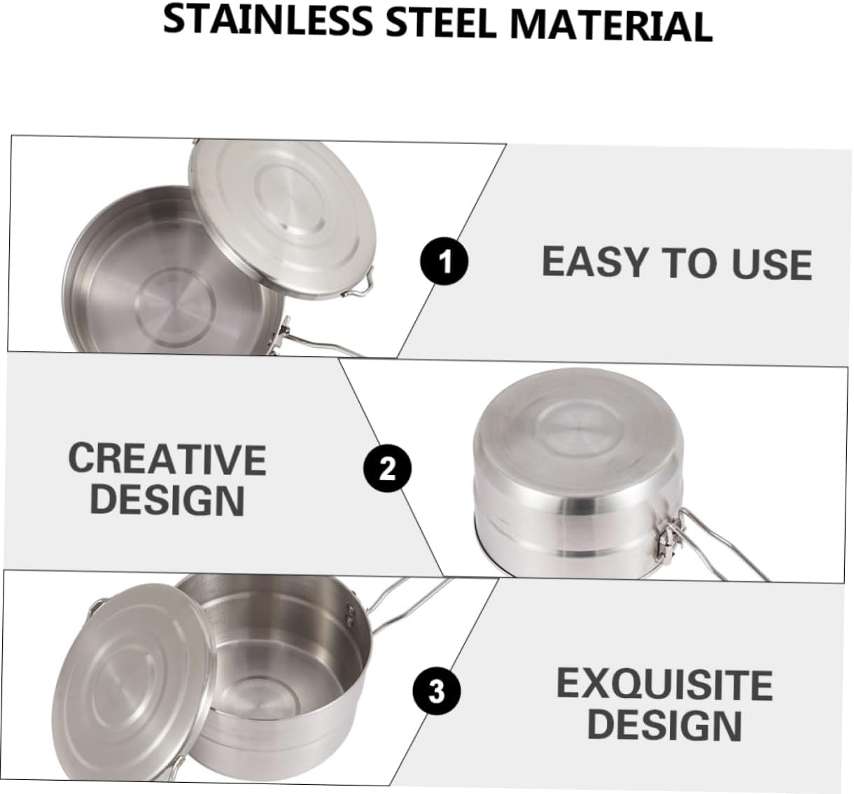 Lightweight Portable Folding Pot Camping Cookware Hiking Pot Outdoor Cooking Utensils Bento for Indoor Outdoor image number 6