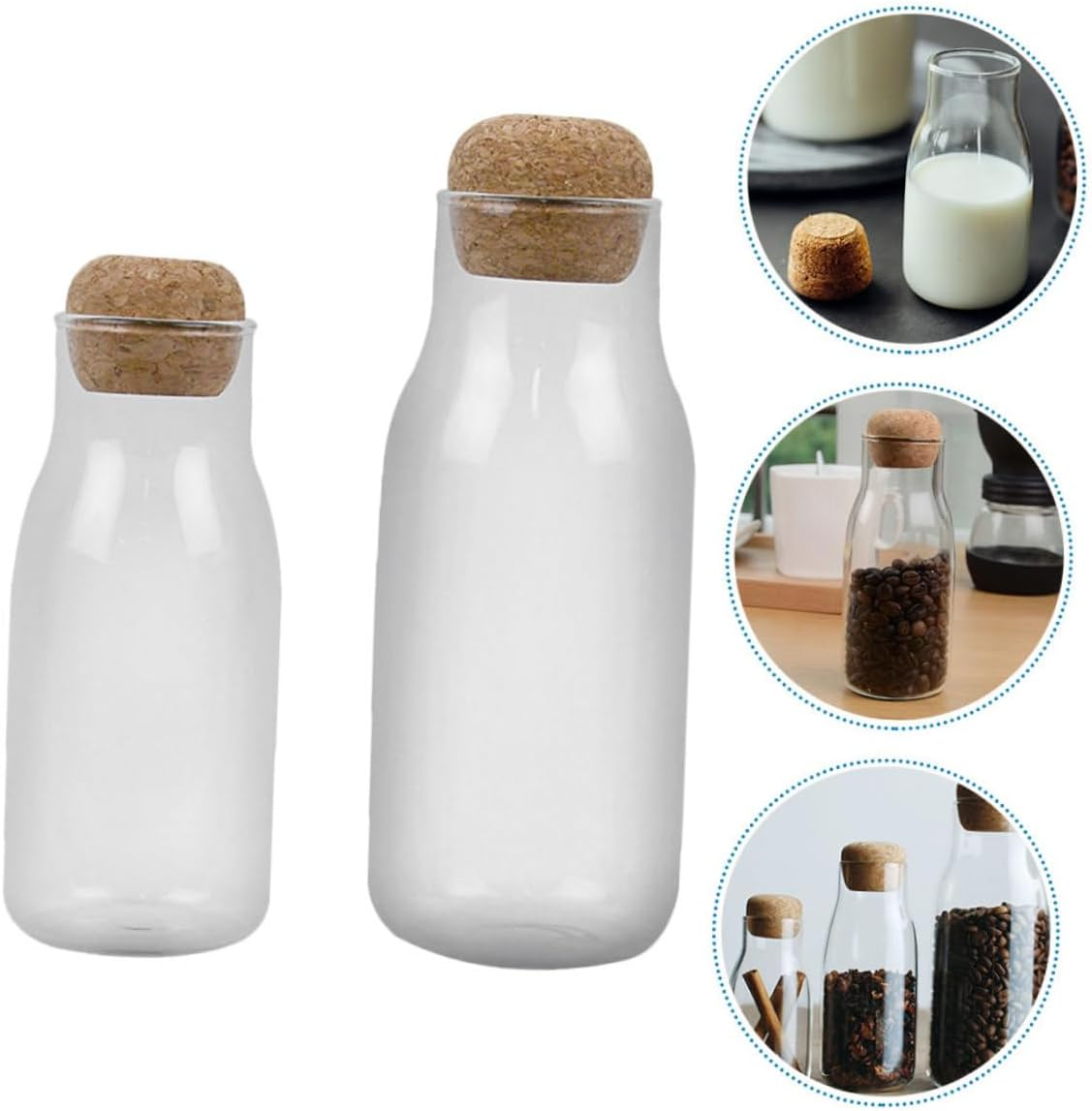 UTHCLO 2Pcs Kitchen Storage Jars High Borosilicate Containers Heat Resistant Sealed Canisters for Food Beans Cookies Tea for Home Organization image number 4