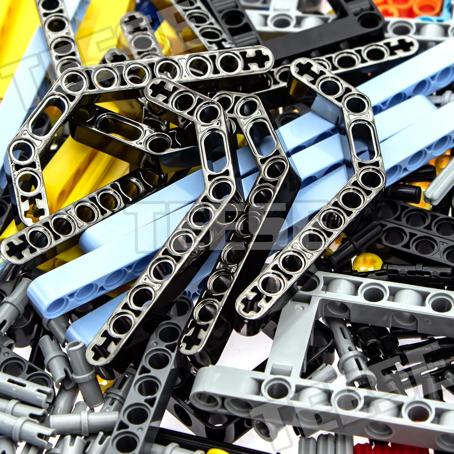 TEESE 430Pcs Technic-Beam-Frame-Axles-Pins Compatible with Technic-Parts,For Stem-Moc-Technic-Project Bulk-Blocks(Random Color) image number 4