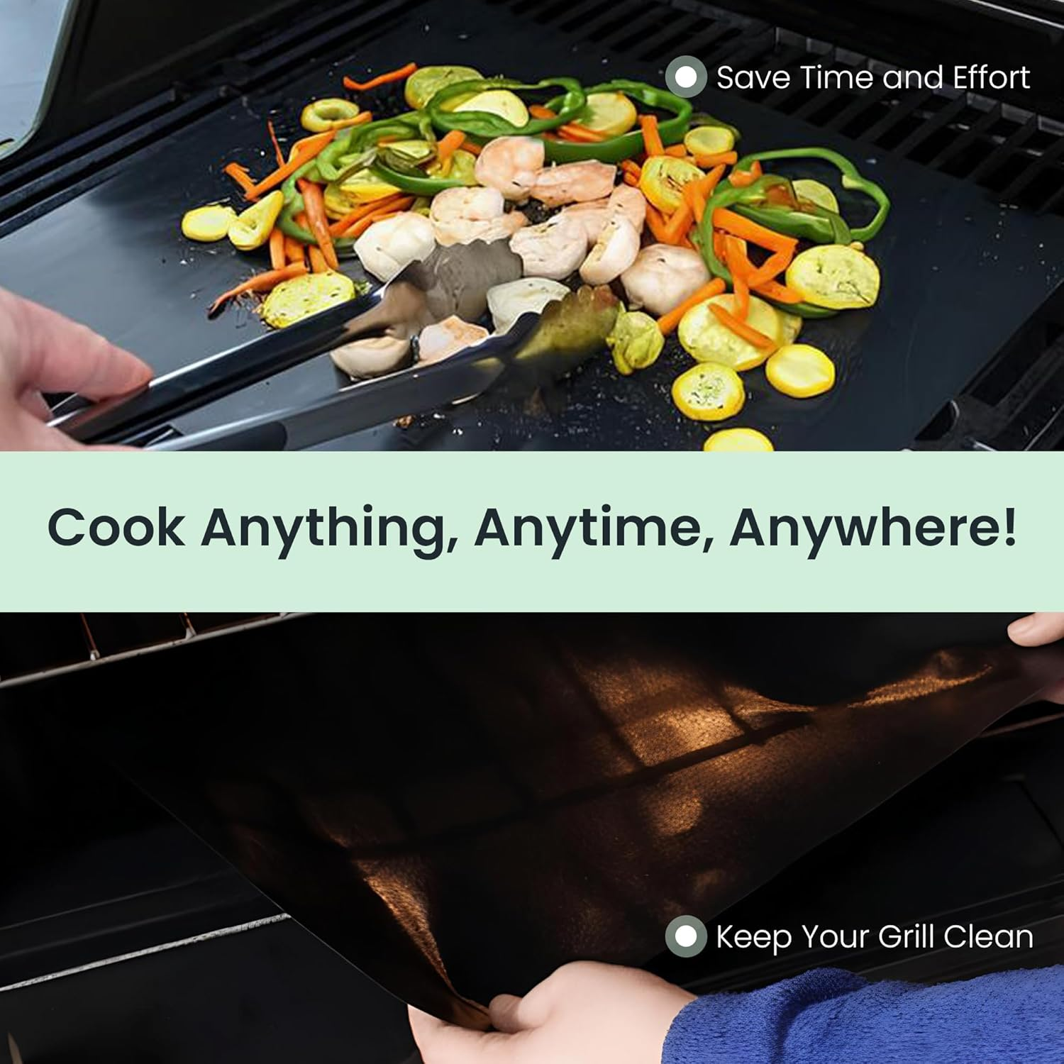 Amourmat BBQ Grill Mats 3Pce | Non-Stick, Reusable Liners for Gas & Charcoal Grills image number 1