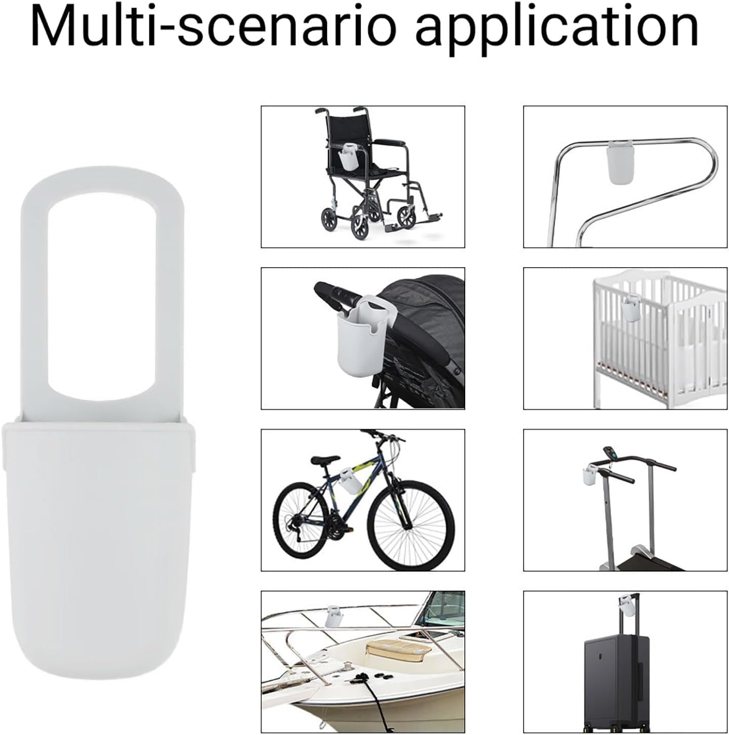 THJOPOKEEL Universal Stroller Cup Holder Bottle Holder Silicone Phone Holder Organizer for Stroller Bike Treadmill Walker Boats Silicone image number 5