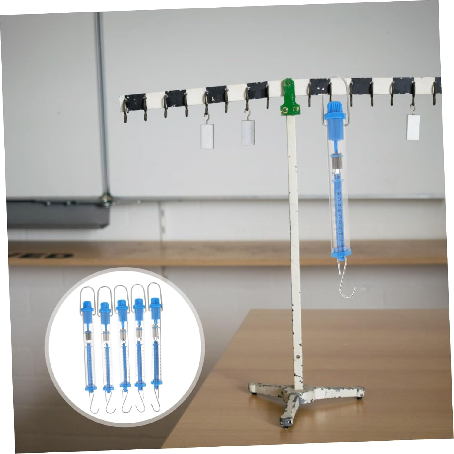 Anneome 5Pcs Newton Force Spring Scale Dual Scale Hanging Tube Spring Balance for Scientific Experiments Accurate Measurement Tools for Education and Lab Use image number 6