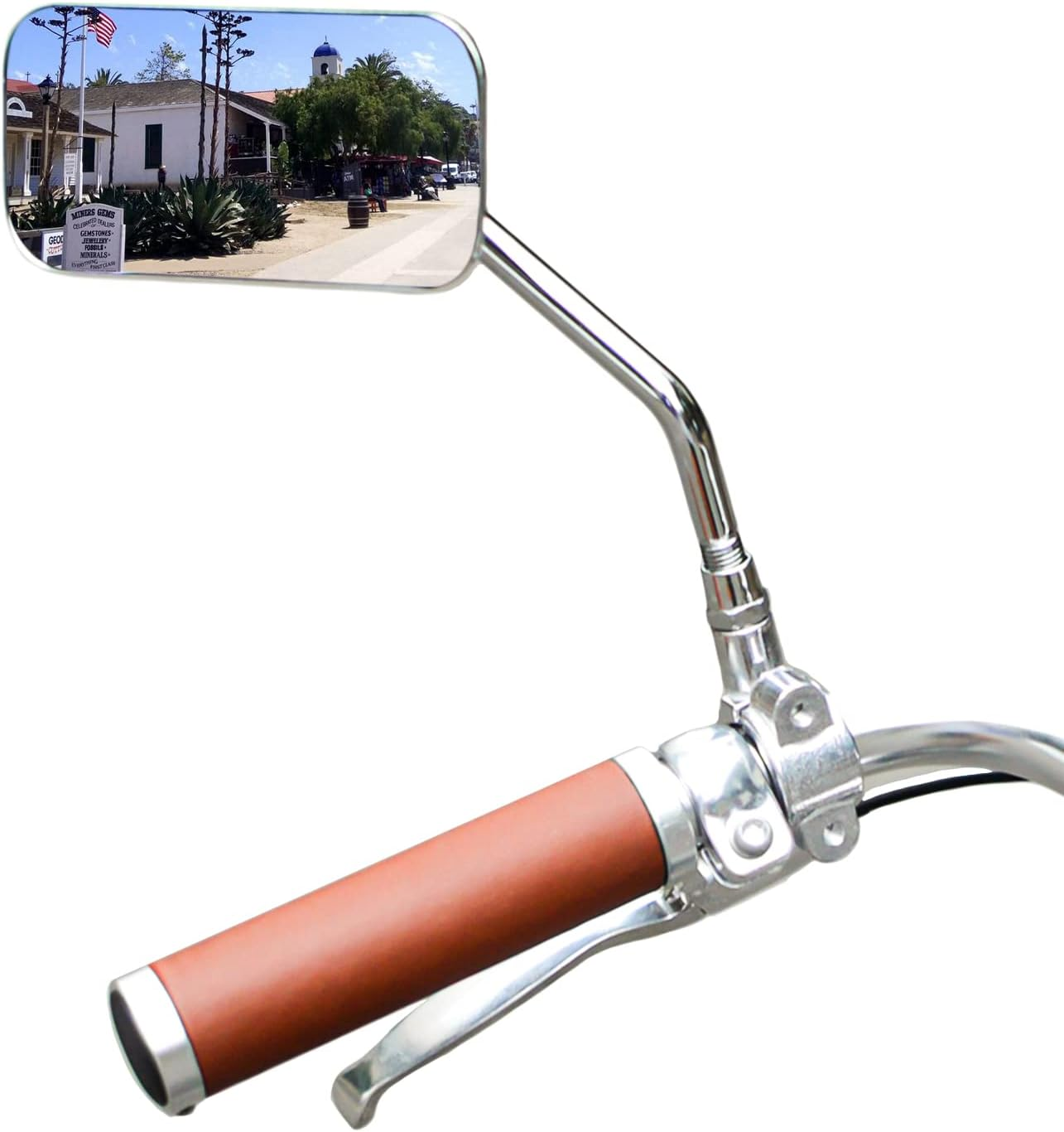 Vintage Bike Mirror Metal Bicycle Mirrors for Handlebars Rearview Cruiser Electric Side Stainless Steel Frame the Retro Parts FG-F1 image number 5