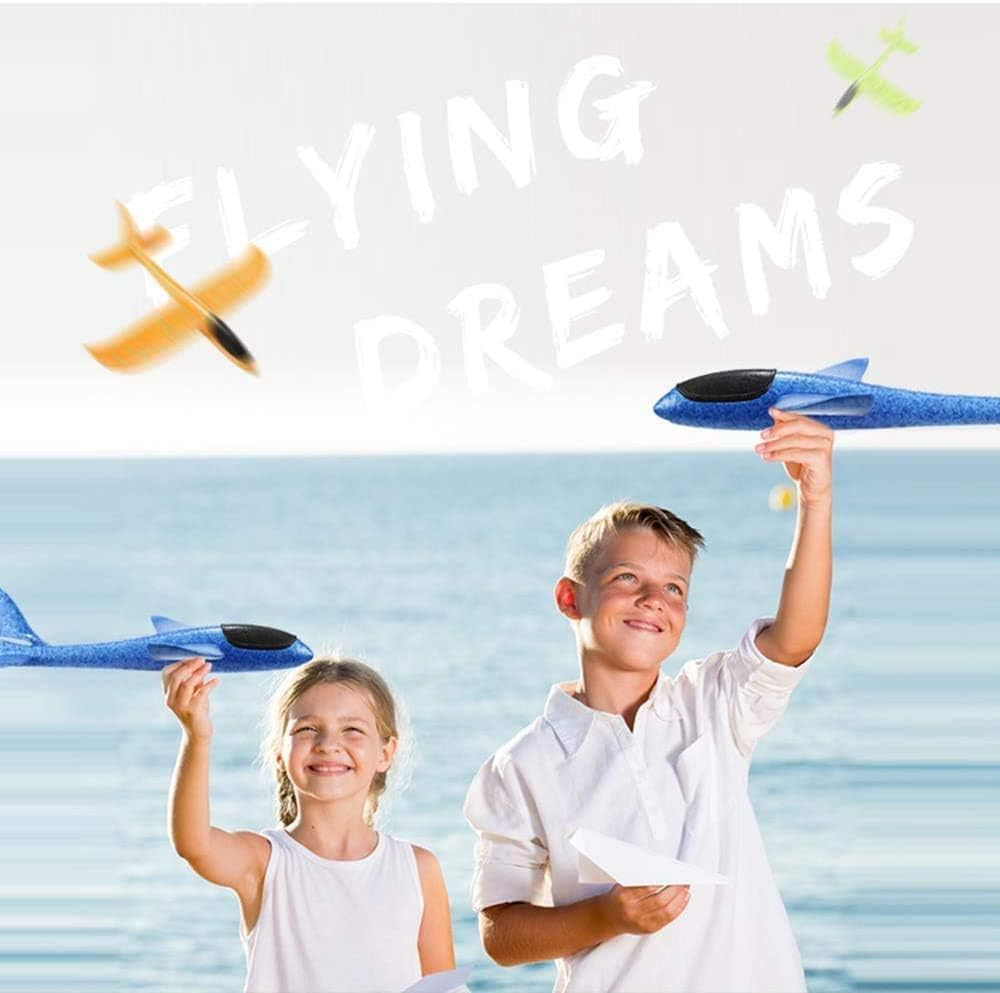 2 Pack Airplane Toys, 17.5" Large Throwing Foam Plane, 2 Flight Mode Foam Gliders, Birthday Gifts for Kids 3 4 5 6 7 8 9 10 11 12 Year Old Boys Kids Girls, Outdoor Yard Family Game Toys image number 4