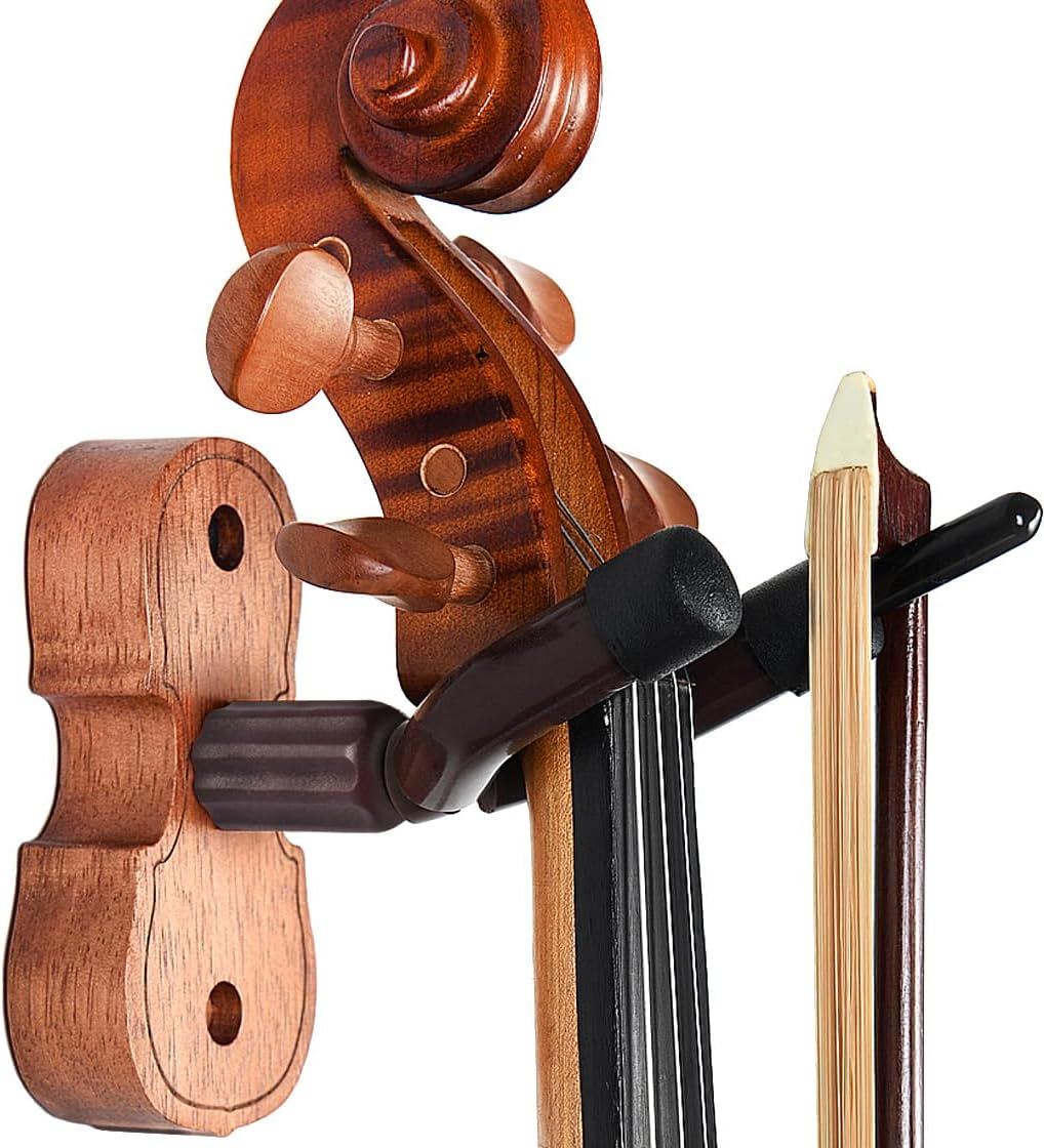 WOGOD Violin Hanger Home and Studio Wall Hanger for Violin or Viola.Made of Hardwood (Sapele) image number 2