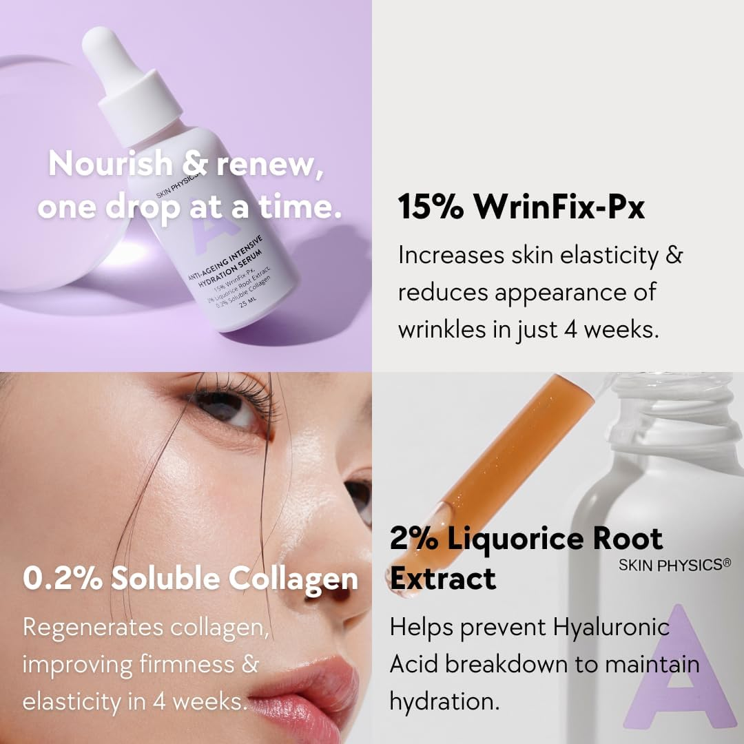 Skin Physics Anti-Ageing Intensive Hydration Serum &ndash; Collagen Boosting, Firming & Wrinkle Reducing Facial Treatment-25Ml image number 6