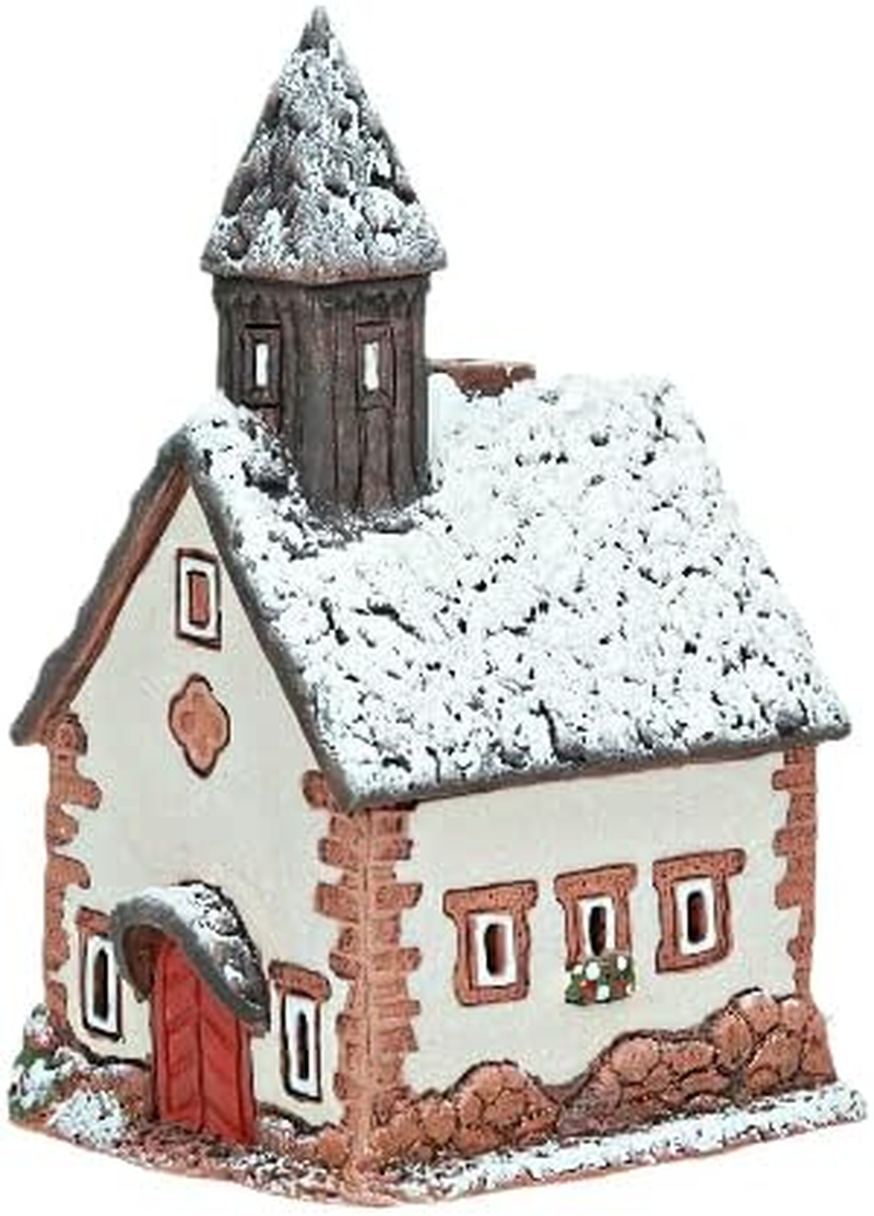 Ceramic Villages and Houses Collection - Handmade Miniature of the Original Chapel in Tyrol, Winter Edition - Candle, Cone Incense Holder R290SN image number 5