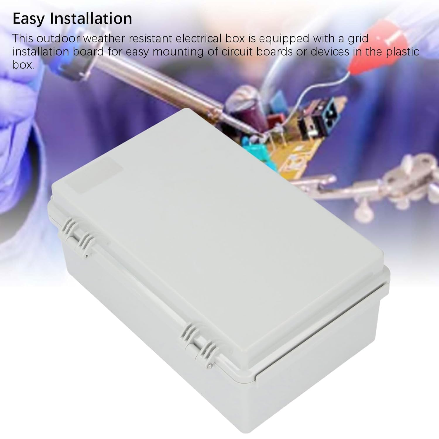 175X275X110Mm ABS Plastic Electrical Junction Box Weatherproof Waterproof Dustproof Enclosure with Hinged Cover Mounting Plate Wall Brackets for Projects Sprinkler Control image number 3