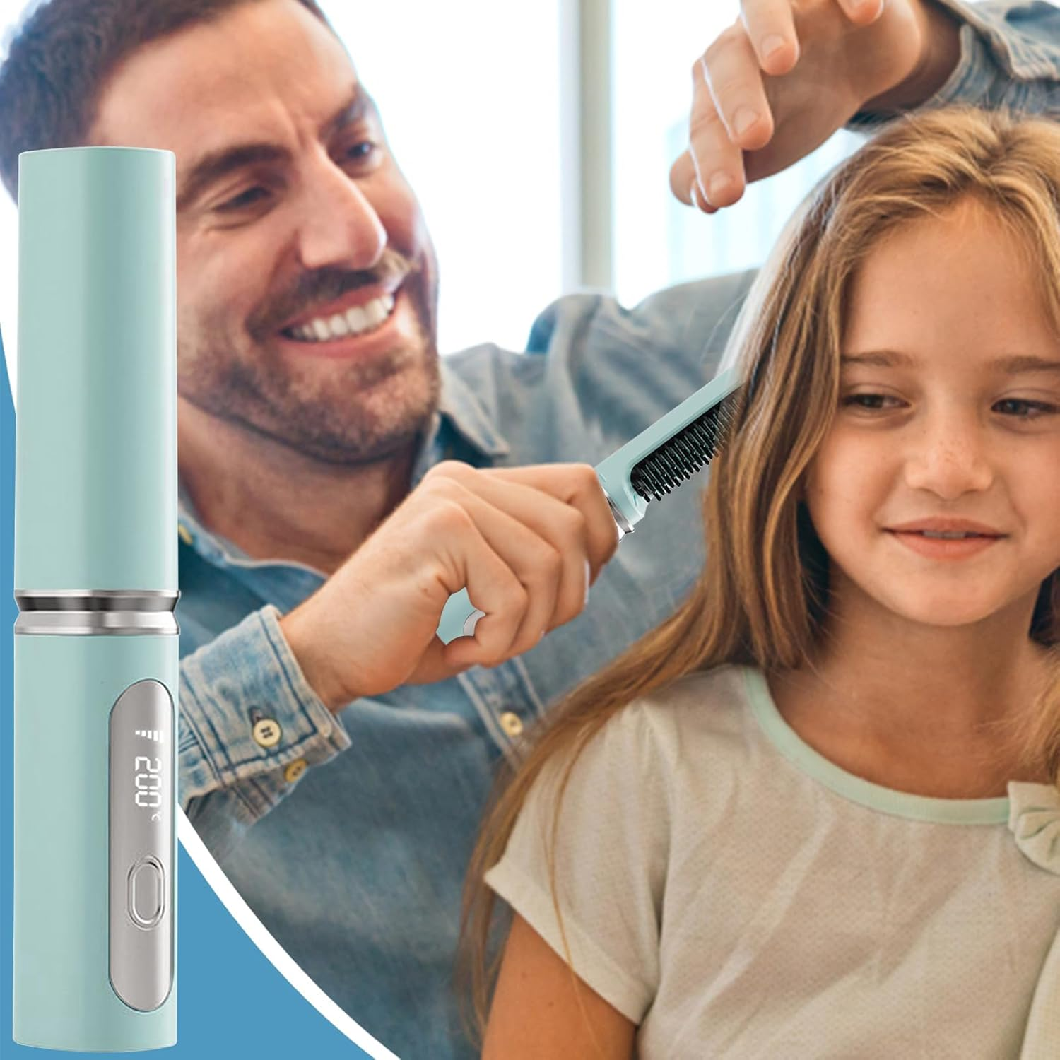 Straightening Brush - Cordless Hair Straightening Brush,Usb Rechargeable Fast Heating Curling Iron Comb Styling Tools for Women Girls All Types Volumizing image number 1