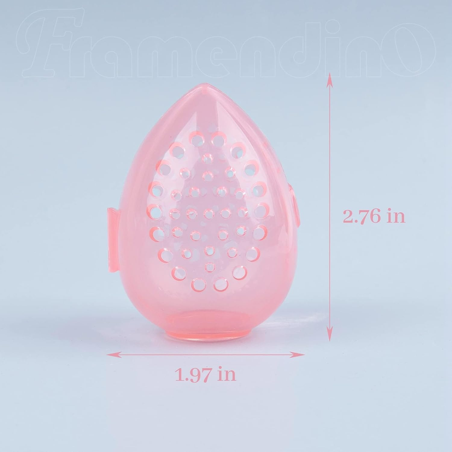 Framendino, 4 Pack Beauty Blender Sponge Container Breathable Makeup Case Clear Pink - Pink, Clear image number 5