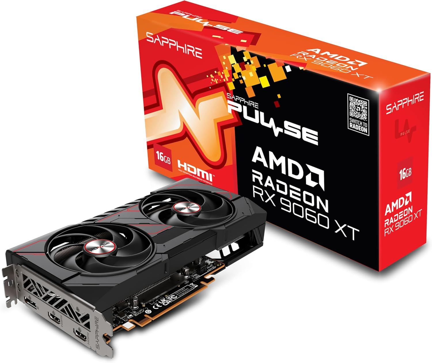 Sapphire 11350-03-20G Pulse AMD Radeon&trade; RX 9060 XT Gaming OC Graphics Card with 16GB GDDR6, AMD RDNA 4 image number 5