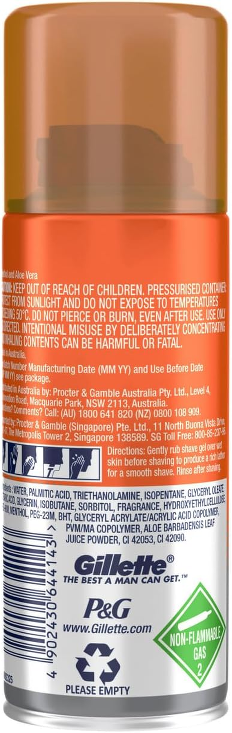 Gillette Pro Icy Cool Menthol Shave Gel, 70 Grams