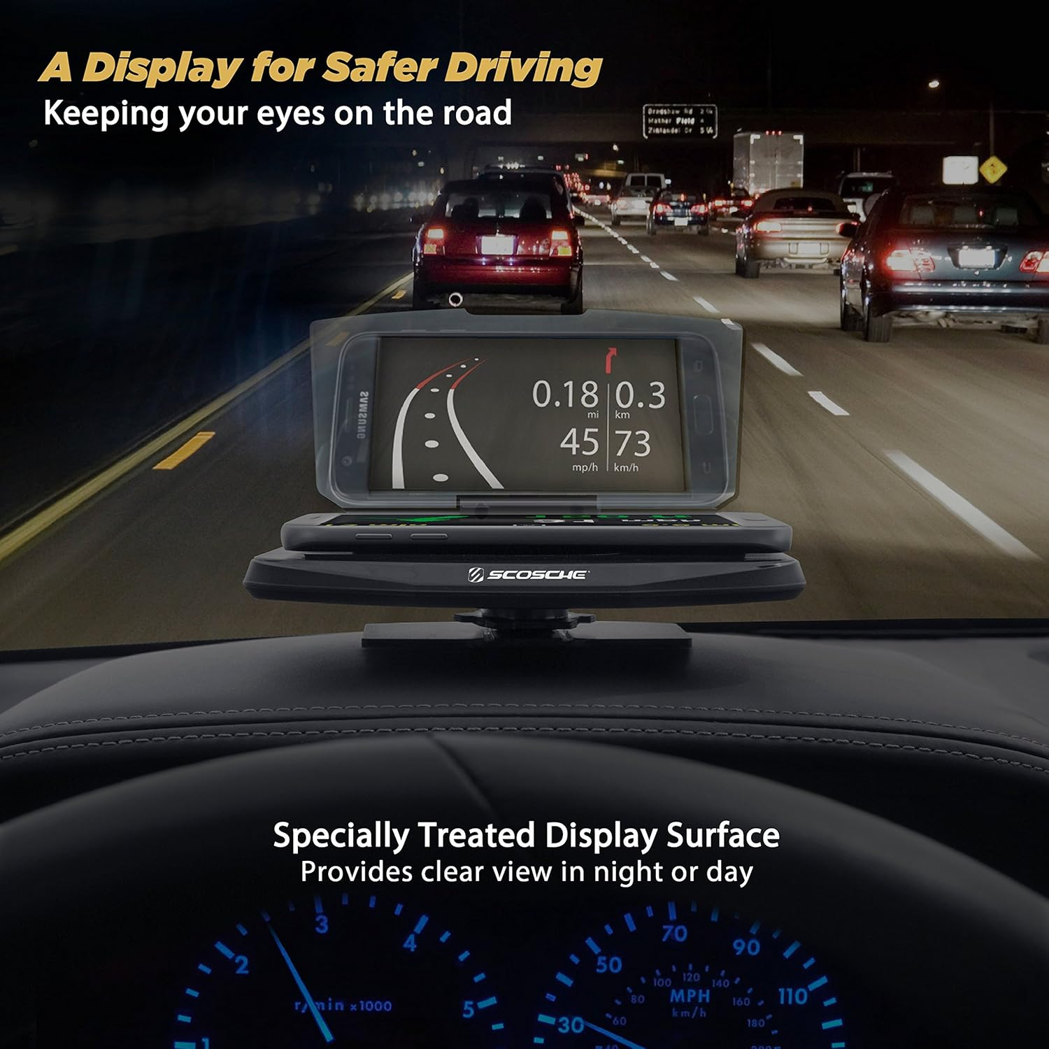 Scosche Smartphone Display for HUD, Navigation and Other Apps image number 1