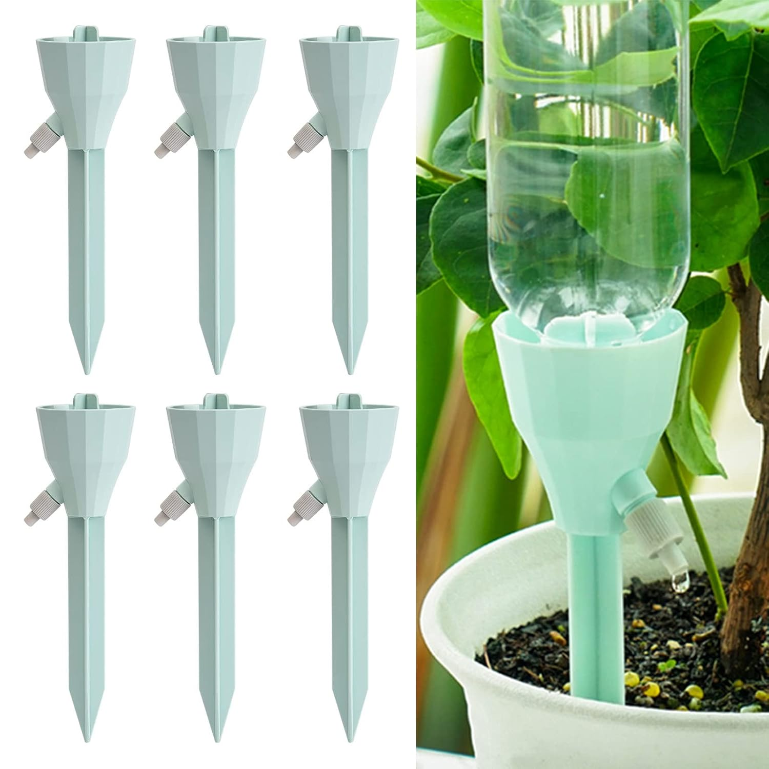 New Upgraded Plant Self Watering Spikes,Adjustable Plant Watering Devices with Slow Release Control Switch Water Dripper,Watering Planter Insert,Automatic Plant Waterer for Vacations (6) image number 1