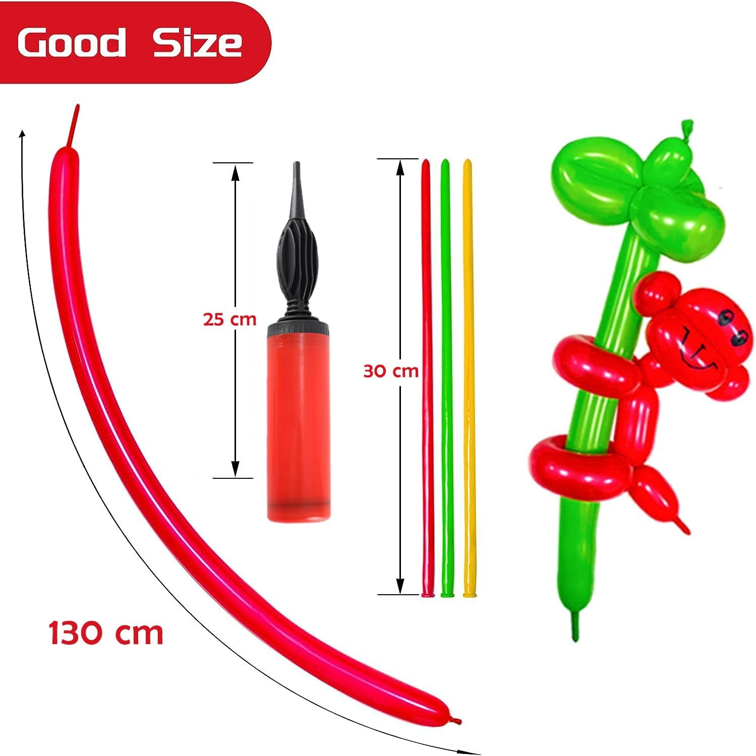 100Pcs 260 Long Balloons with Pump, Colors Balloons Animal Kit DIY Premium Latex Twisting Modeling Balloon for Birthday Wedding Festival Party Decorations (Assorted Colors) image number 2