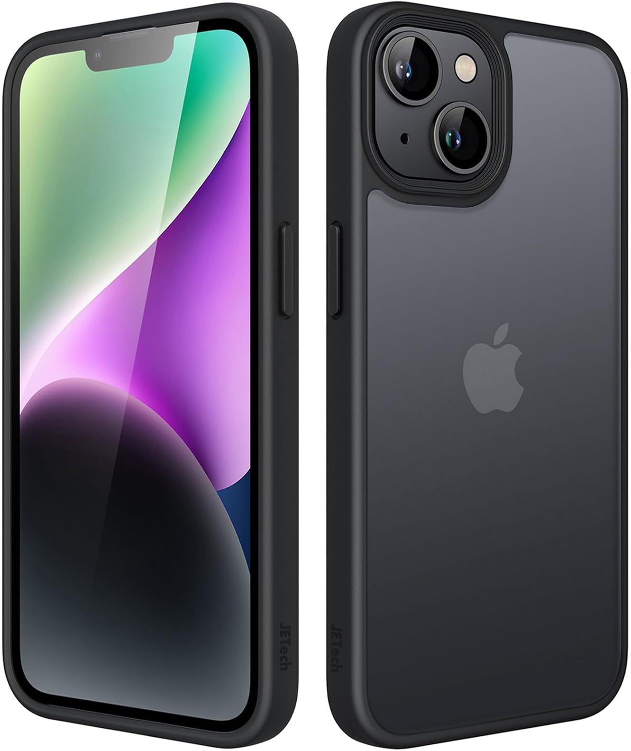 Jetech Matte Case for Iphone 14 6.1-Inch, Shockproof Military Grade Drop Protection, Frosted Translucent Back Phone Cover, Anti-Fingerprint (Black)