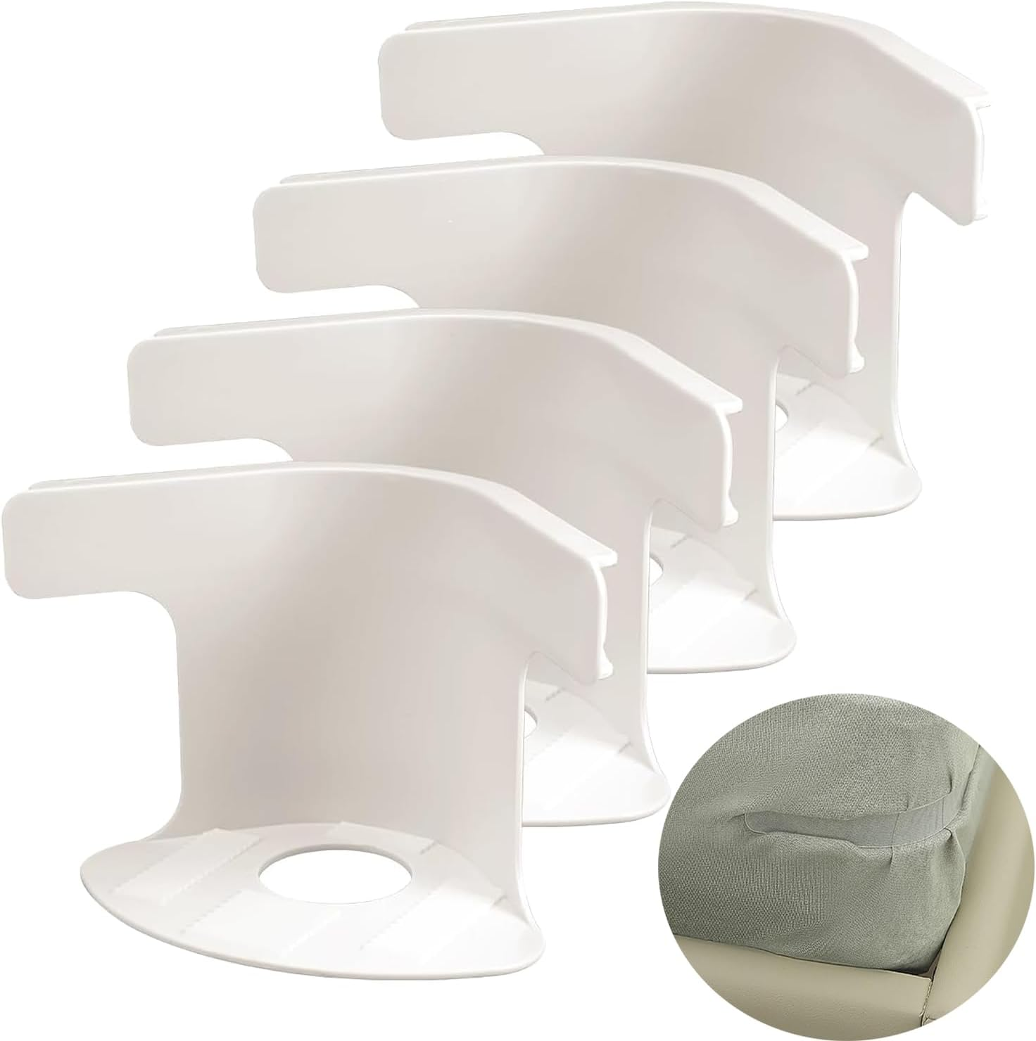 4Pcs Bed Sheet Holder Fitted Sheet Straps, Large Holders Keep Sheets Firm & Tight,Bed Sheet Rack with Lock Strip Easy to Install for All Mattress Sizes-Grey