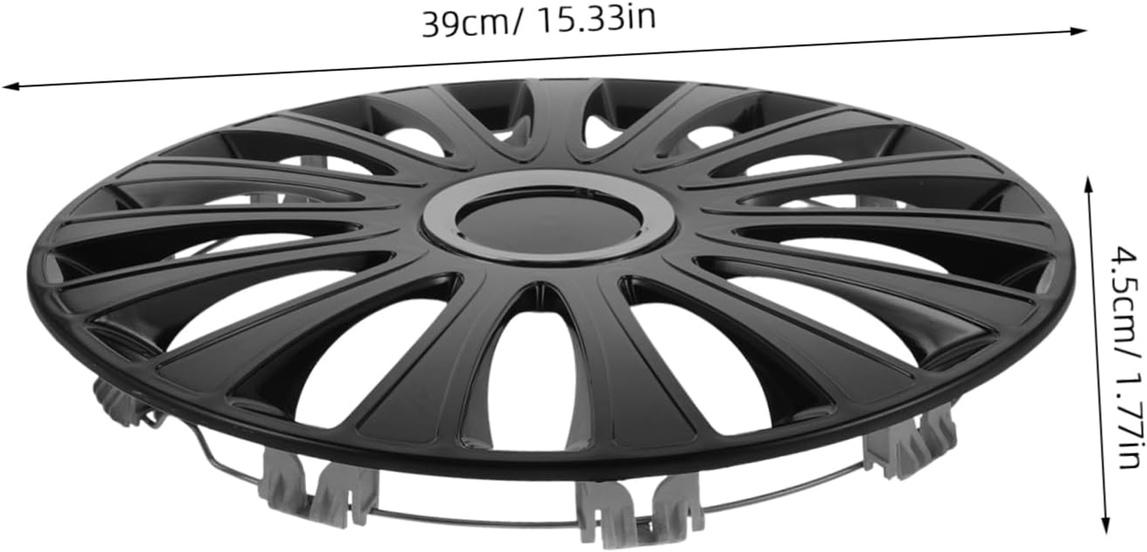 Beatifufu 14-Inch Universal Automotive Wheel Hub Cover Black Plastic Rim Caps Replacement Hubcaps for Cars Truck Vehicle Wheel Rim Decoration image number 2