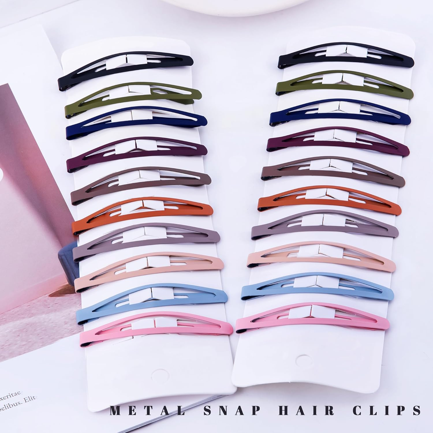 Cptots20 PCS Snap Hair Clips Metal Hair Barrettes for Women Non Slip Barrettes for Thick and Thin Fine Hair,Multi-Colored,2.95 X 0.55 Inches.