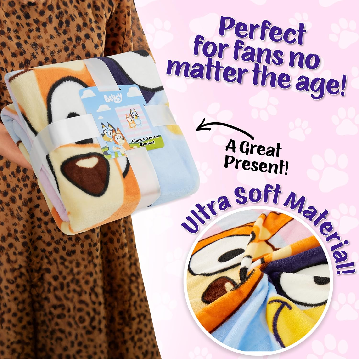 Bluey Fleece Bed Blanket for Kids Super Soft Blanket Fleece Throws 59 X 51 Inches Warm Sofa Bed Throw, Gifts for Kids image number 3