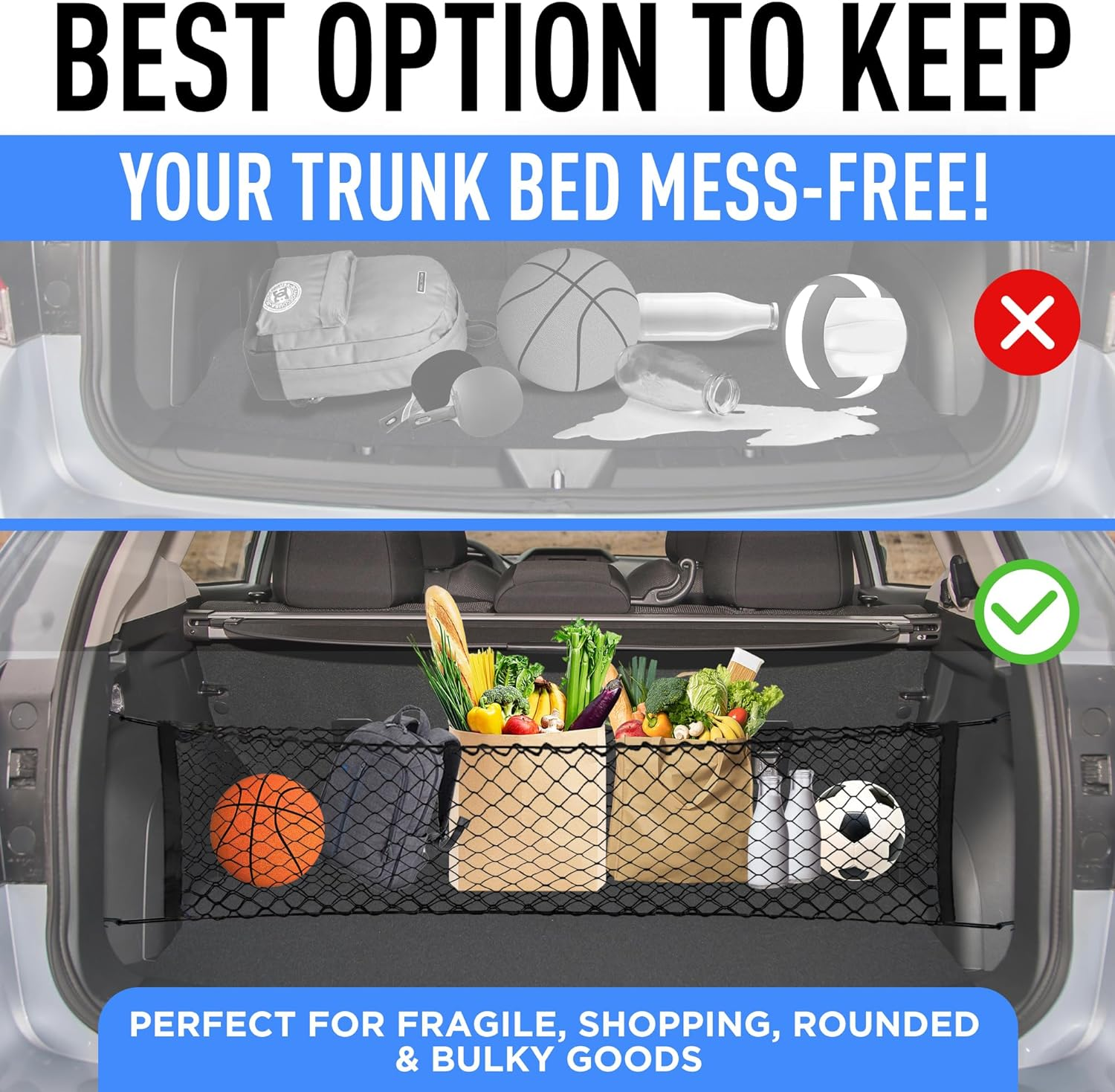 Envelope Style Trunk Cargo Net Rear for Subaru Impreza 2017-2019 Crosstrek 2018-2019 New image number 3