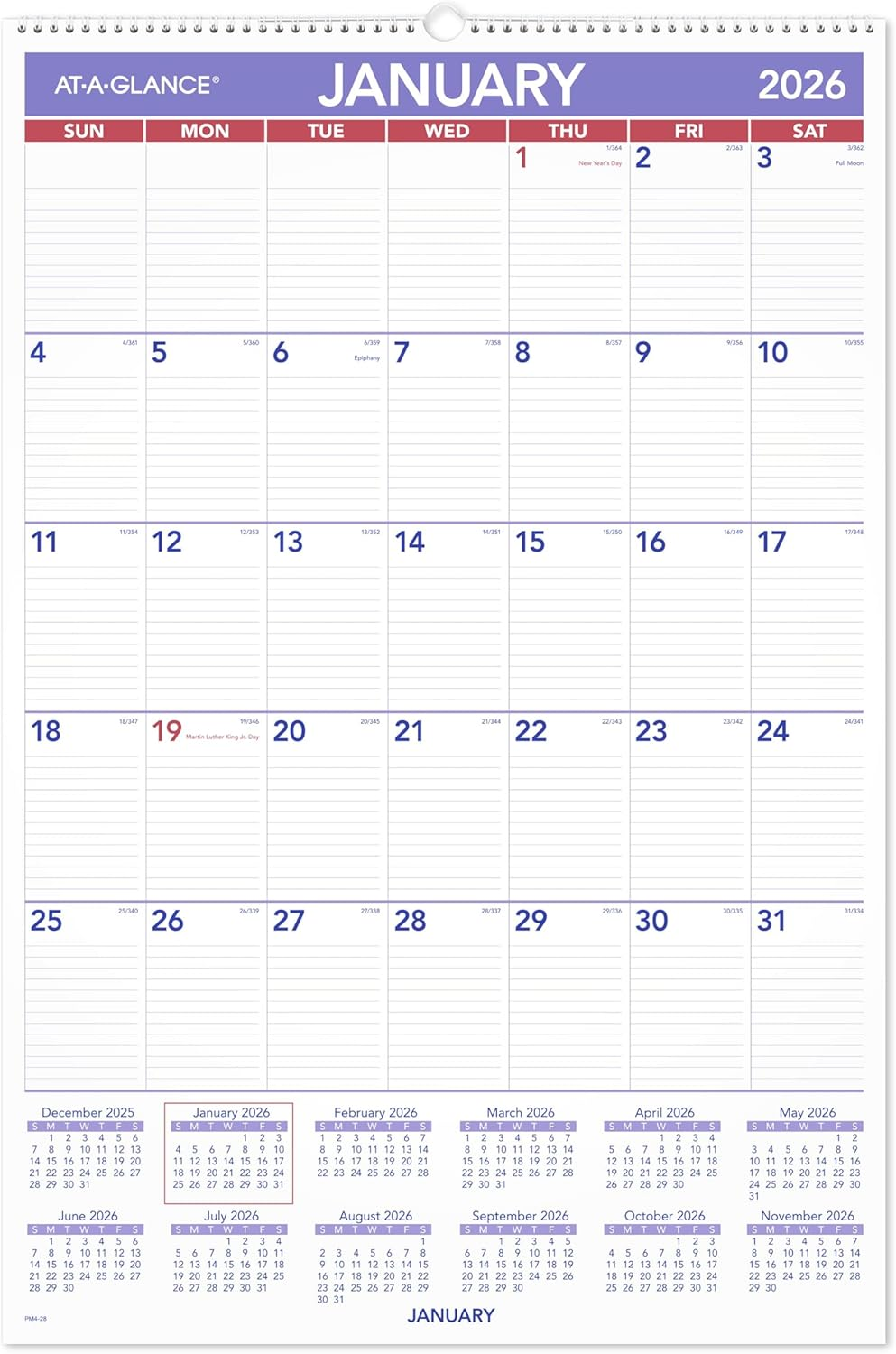 AT-A-GLANCE 2026 Wall Calendar, 20" X 30", Extra Large (PM42826) image number 3