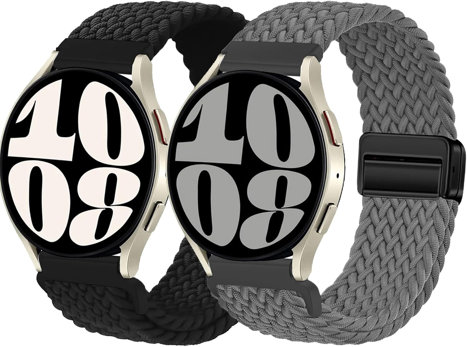 2 Park 20Mm Braided Magnetic Bands for Samsung Galaxy Watch 7/FE/6/5/4 Band 40Mm 44Mm/Galaxy Watch 6 Classic Bands 47Mm 43Mm/Watch 4 46Mm 42Mm Women/Men,Stretchy Nylon Sport Strap for Samsung Watch 5 Pro 45Mm/3 41Mm/Active 2