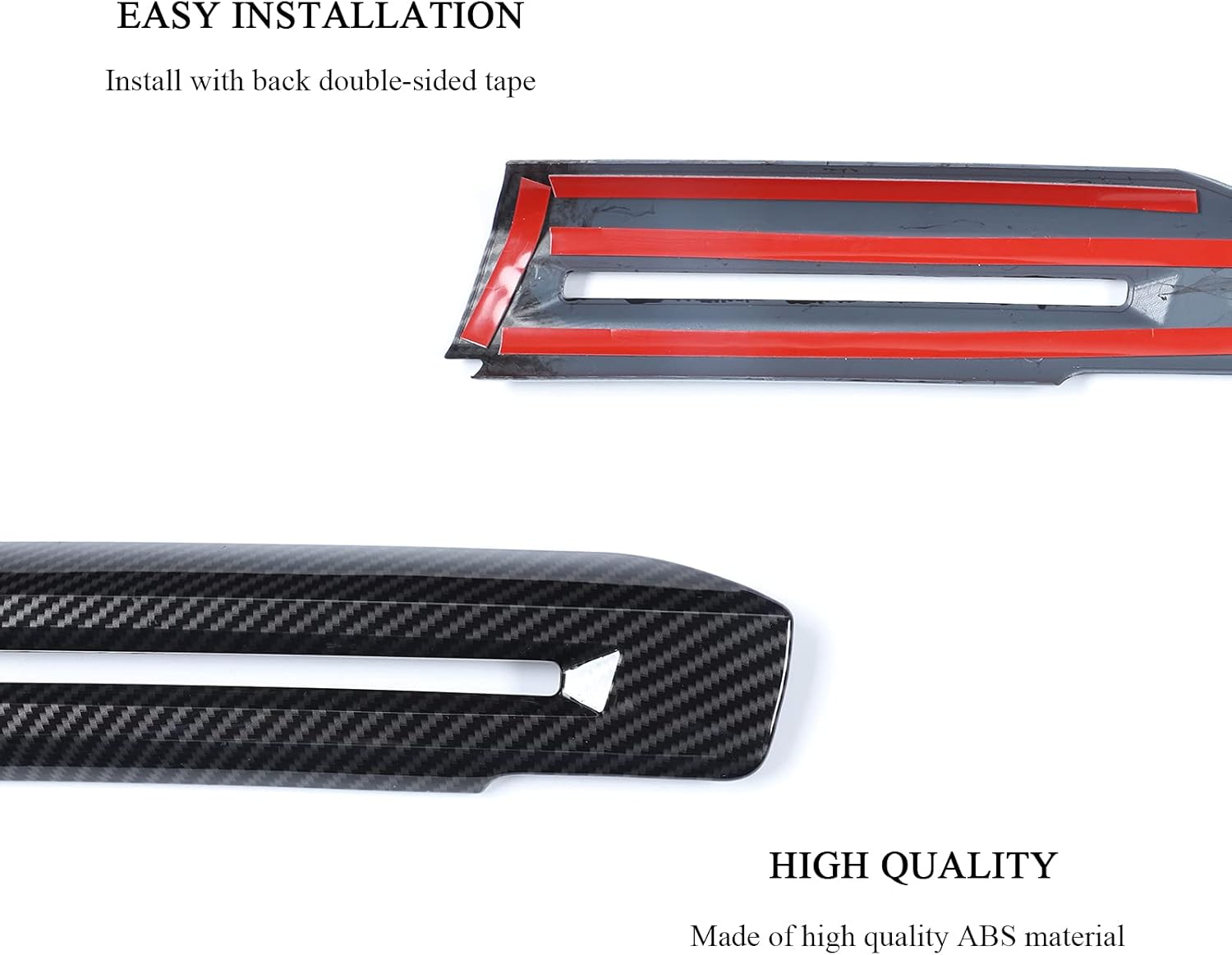 2PCS Carbon Fiber Inner Door Handle Trim Cover Interior Decoration Accessories Fit for Ford Mustang 2015-2024