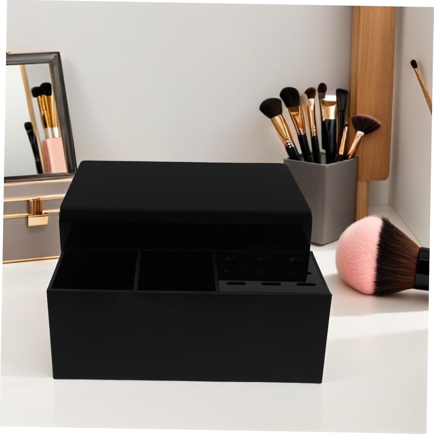 STAHAD Detachable Lash Pillow Shelf Organizer with Neck Cushion Portable Black Eyelash Extension Stand for Lash Tech Supplies Compact and Stable Salon Tool for Mobile image number 6