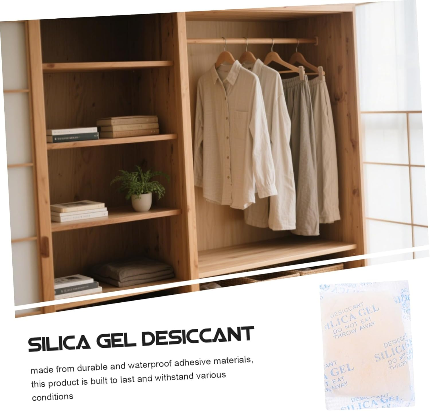 50Pcs Food Grade Silica Gel Desiccant Packs with Color Indicator for Moisture Absorption Leakproof Drying Bags for Electronics Food Shoes Jewelry Clothes and Book Storage image number 2