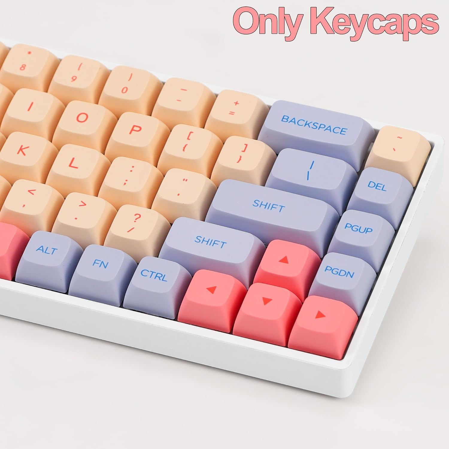 Fogruaden PBT Keycaps 132 Keys Marshmallow Set, XDA Profile, Dye-Sublimation Cute for Cherry Gateron MX Switches Mechanical Keyboard image number 3