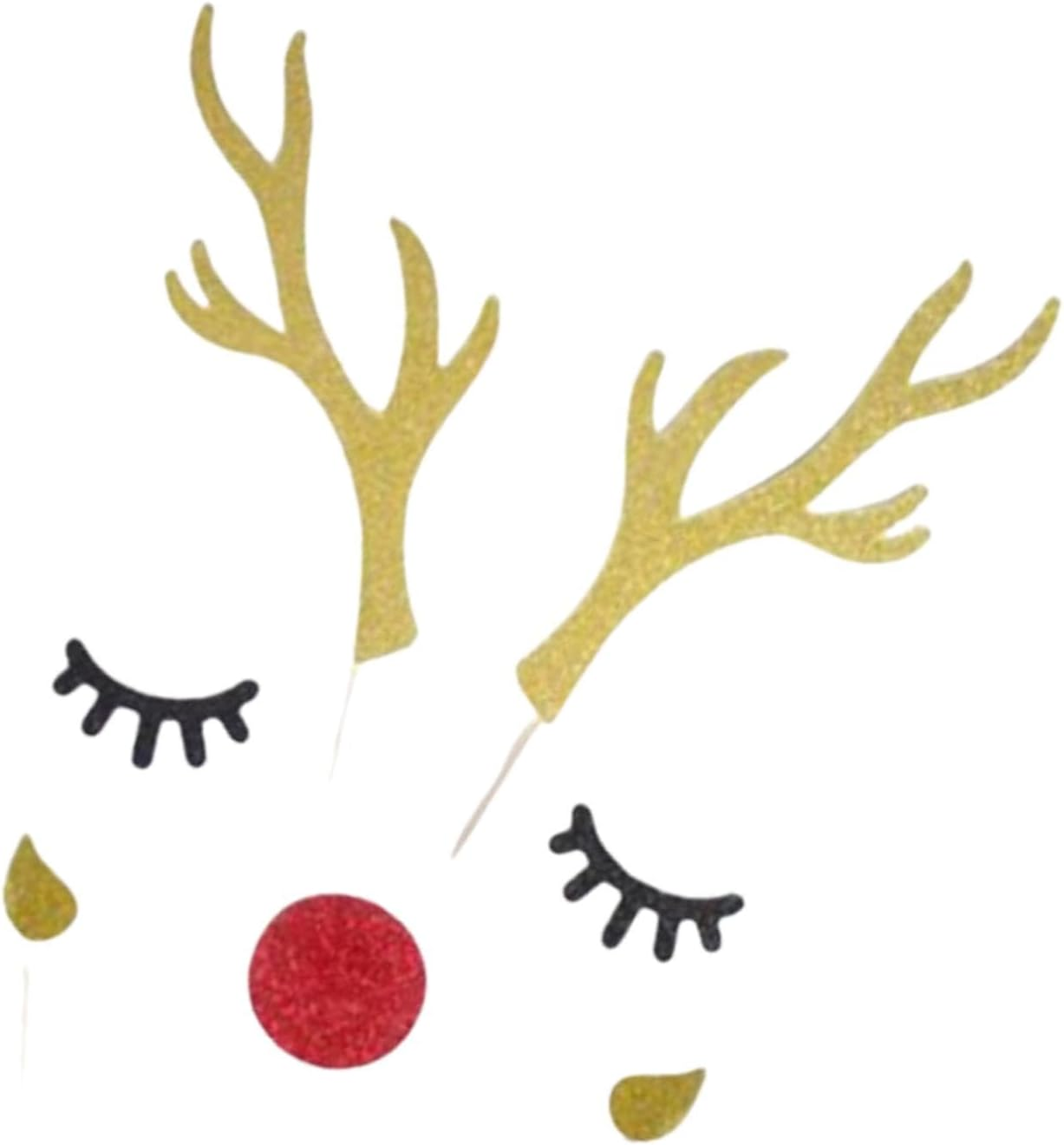 Deer Antler Cake Topper, Cake Decoration Cake Topper Deer Antler Decor, Safe Cake Decorating Supplies Festive for Wedding Birthday image number 5