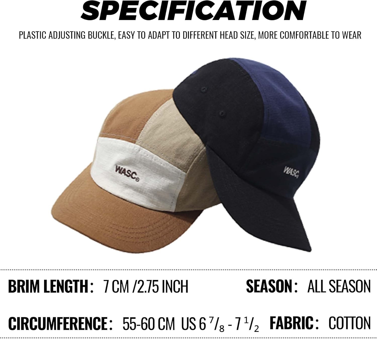 Clakllie Snapback 5 Panel Hat Multi Color Baseball Cap Unstructured Low Profile Dad Hat Vintage Hip Hop Hat Biker Board Caps image number 1