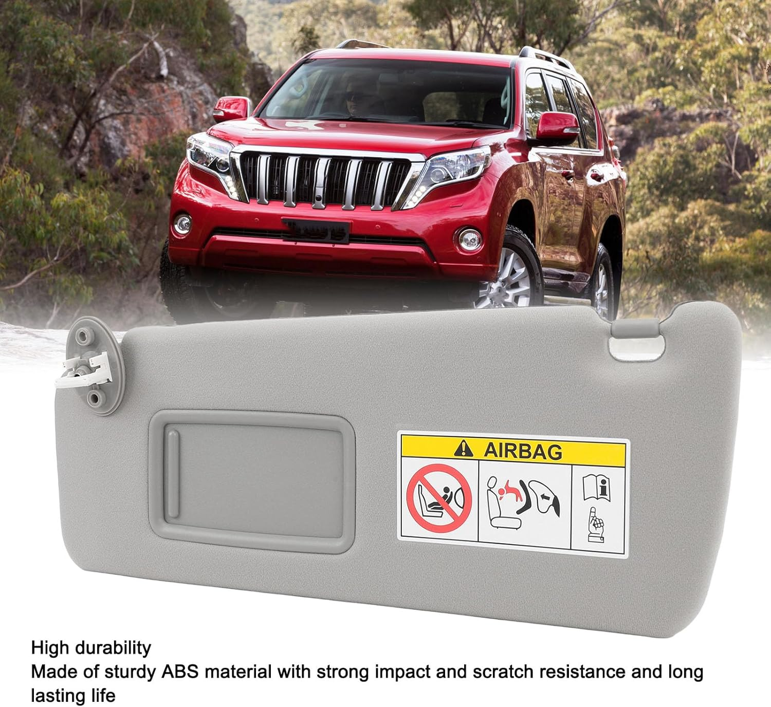 Jiawu Sun Visor for Prado 2010-2023 (Fourth Generation J150), Driver/Passenger Side Sun Visor, Sunvisor with Makeup Mirror, Car Sun Shade Visor Replacement (Left) image number 4