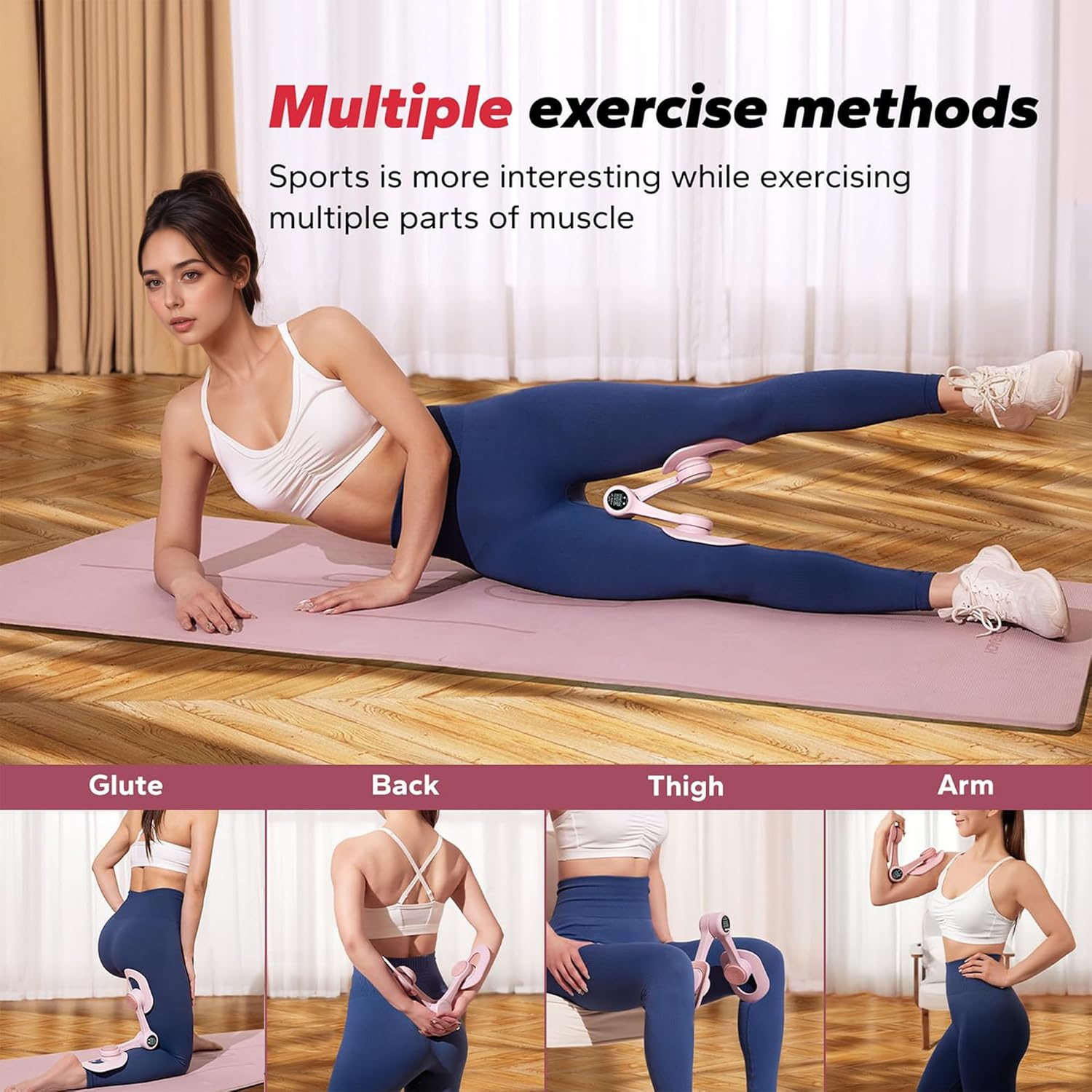 TSWCBYYLB Thigh Master Pelvic Floor Muscle Exercise Trainer Devices with Display Counter for Women image number 1