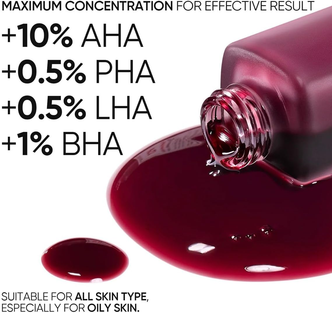 SKINTIFIC 12% AHA BHA PHA LHA Peeling Solution Serum 30Ml image number 3