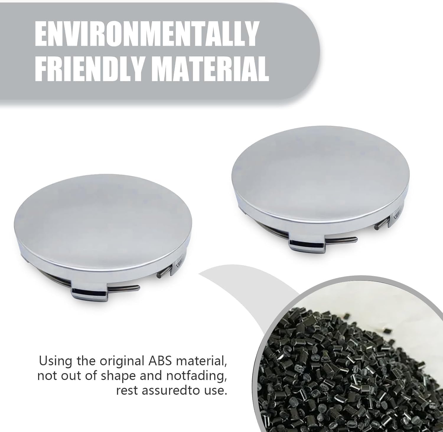 Wzenclave 4 Pcs Car Wheel Hub Center Cap ABS Rust-Proof Durable Snap-In Anti-Falling Fastening Installation Accessories 60Mm OD 58Mm ID for Most Cars Car Modification Wheel Hub Universal Wheel Cover image number 4