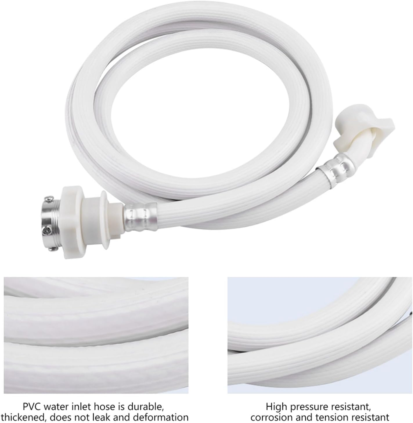 Fafeims High Pressure Resistant Water Inlet Hose PVC Tube for Corrosion Ideal for Automatic Washing Machine Installation (2M / 6.56Ft) - 2M / 6.56Ft image number 5