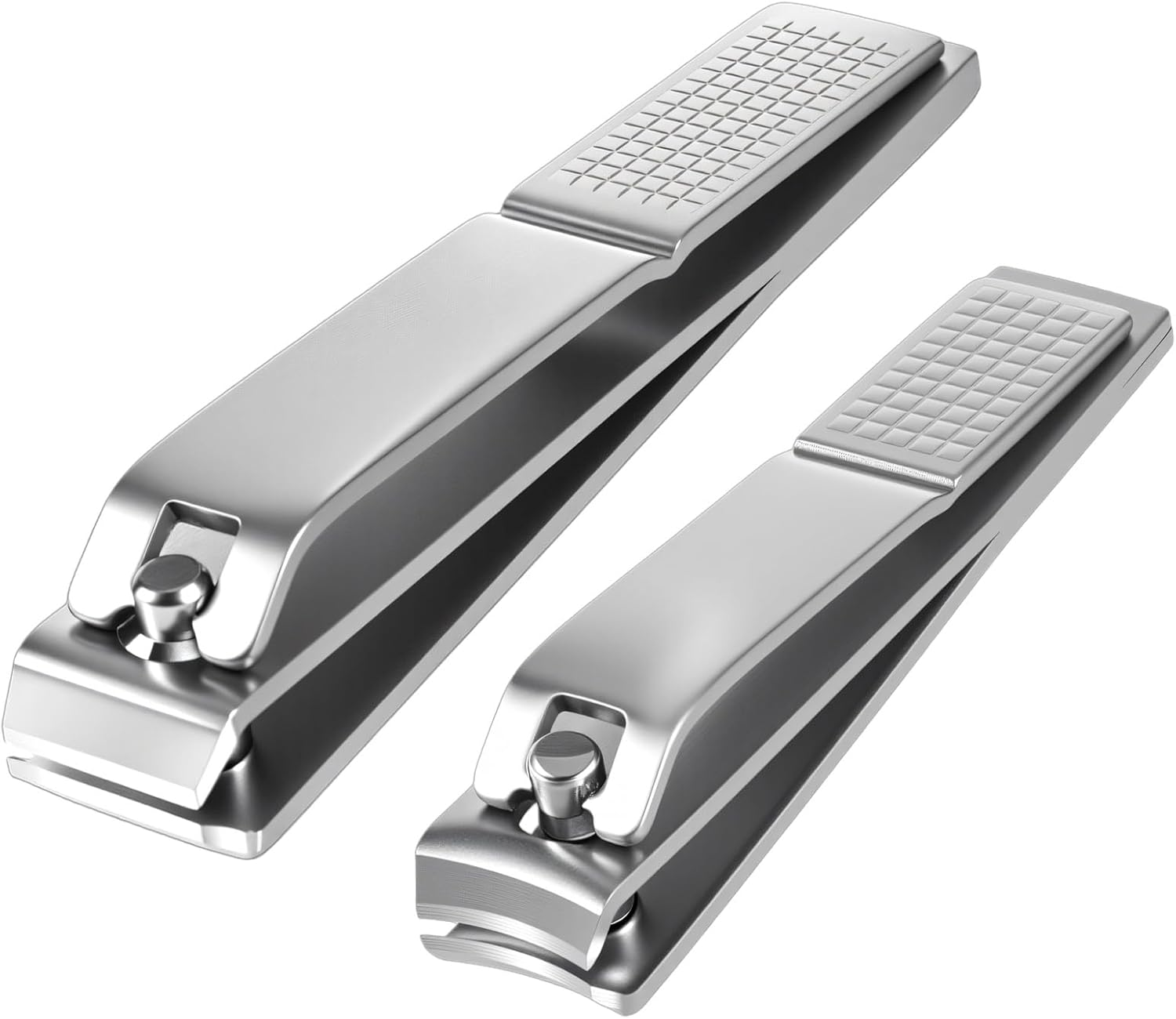 2 Pieces Straight Nail Clippers for Thick Nails Toenails Clippers Sharp Stainless Steel Nails Cutters Professional Nail Trimmer for Men Women