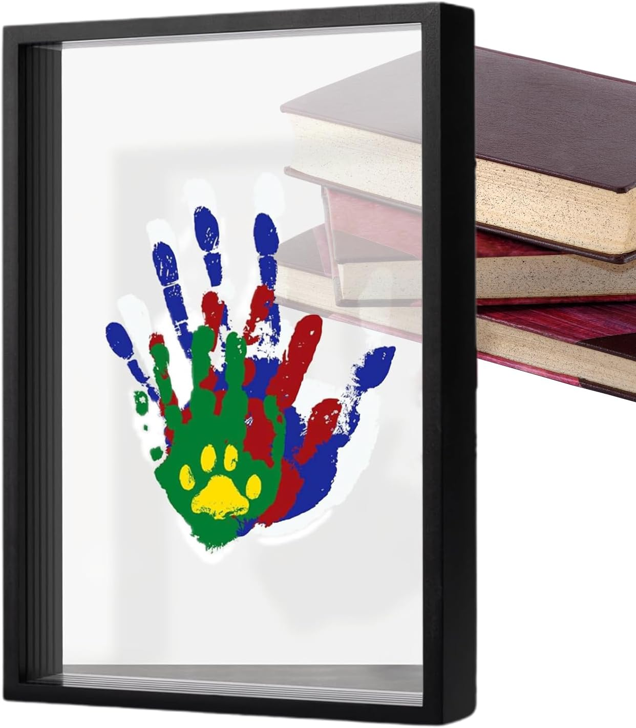 Family Handprint Kit,Handprint Craft Keepsake | Transparent Photo Frame Hangable Home Desk Ornament for Baby Shower Nursery