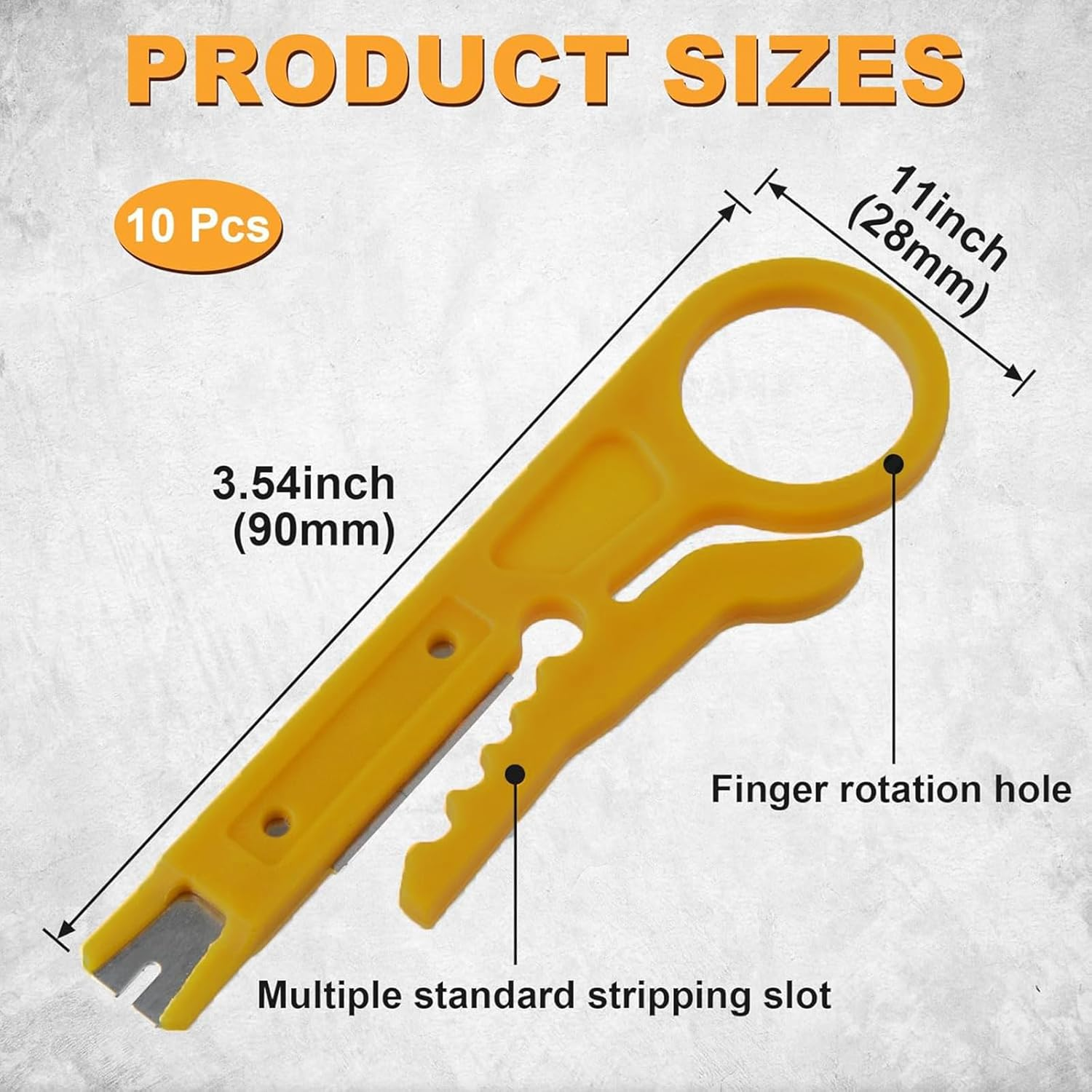 Hunken 10 Pcs Mini Wire Stripper Set, Punch down Cutter for Network Cables, RJ45/CAT5/CAT6, Telephone & UTP Data Cable, Compact and Portable Wire Strippers image number 6